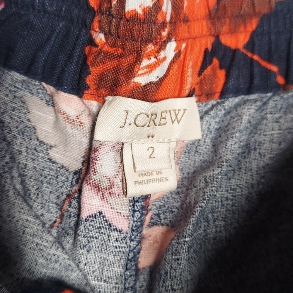 J.Crew Factory Navy Blue Floral Pull On Short Size 2 - Picture 4 of 11